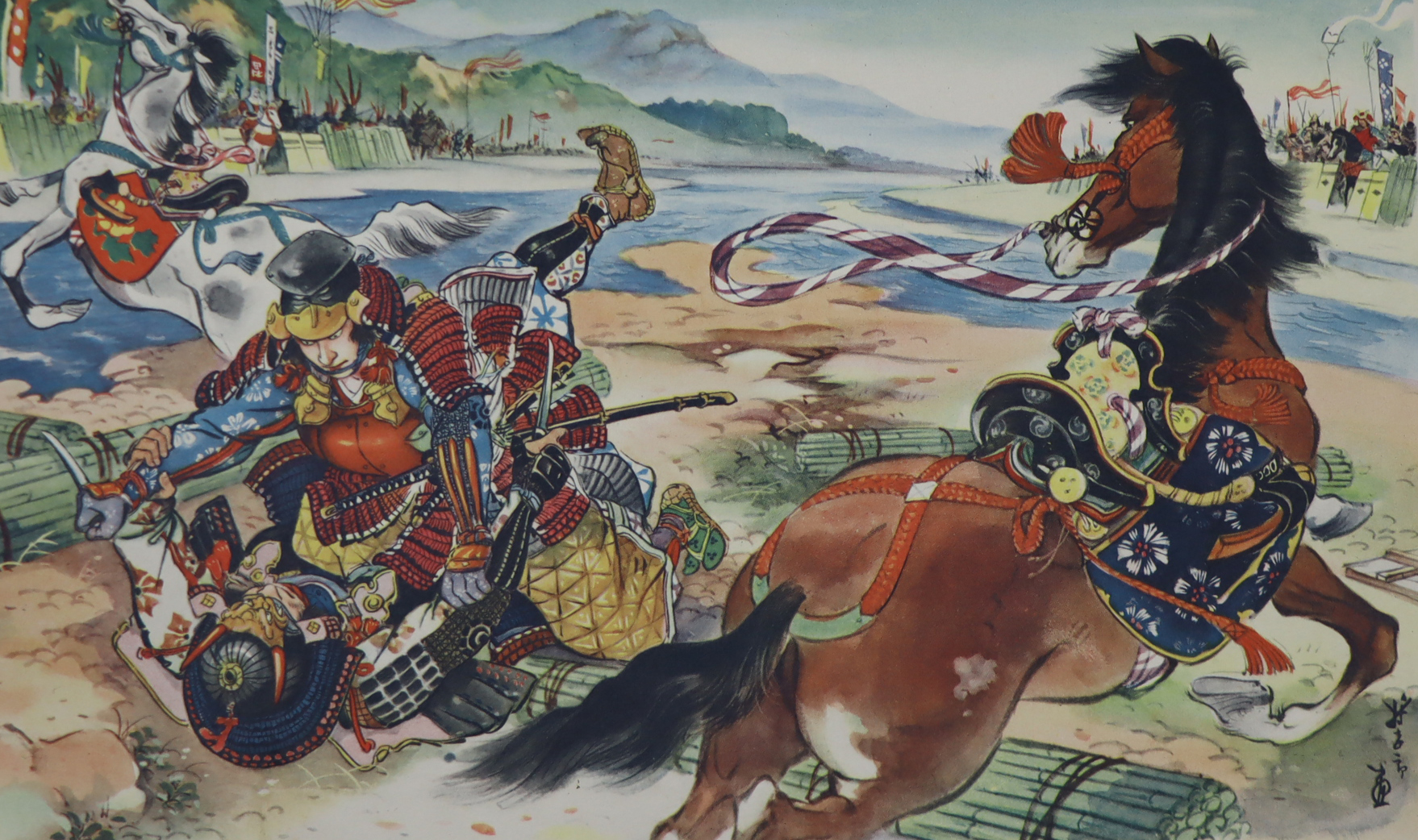 Kämpfende Samurai mit Tanto